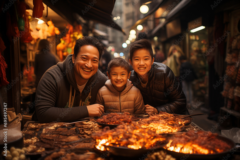Chinese Family Celebrating the Chinese Lunar New Year 2024, Tradition