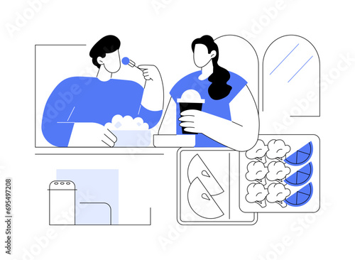 Healthy lunchbox isolated cartoon vector illustrations.