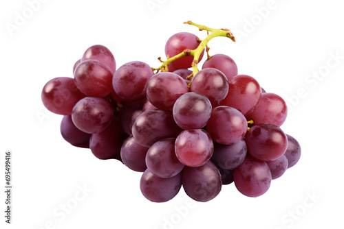 A bunch of grapes on a white background