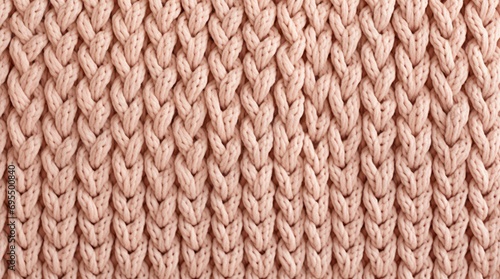 Light pink woolen knitted fabric texture. photo