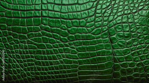 Dark green crocodile leather texture. © Hanna