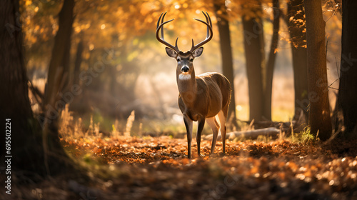 whitetail deer in the fall woods