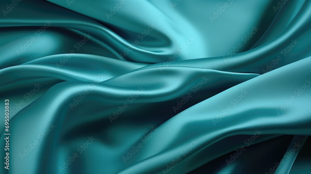 A close up of a blue satin fabric. A close up of a blue satin fabric.