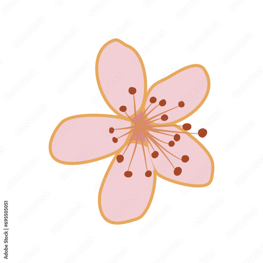 pink sakura cherry blossom petal flower vector illustration