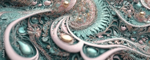 a close up of a green and pink pattern © Lau Chi Fung