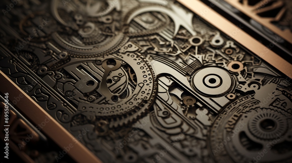 A high-resolution image showcasing the intricate details of a premium metal business card design