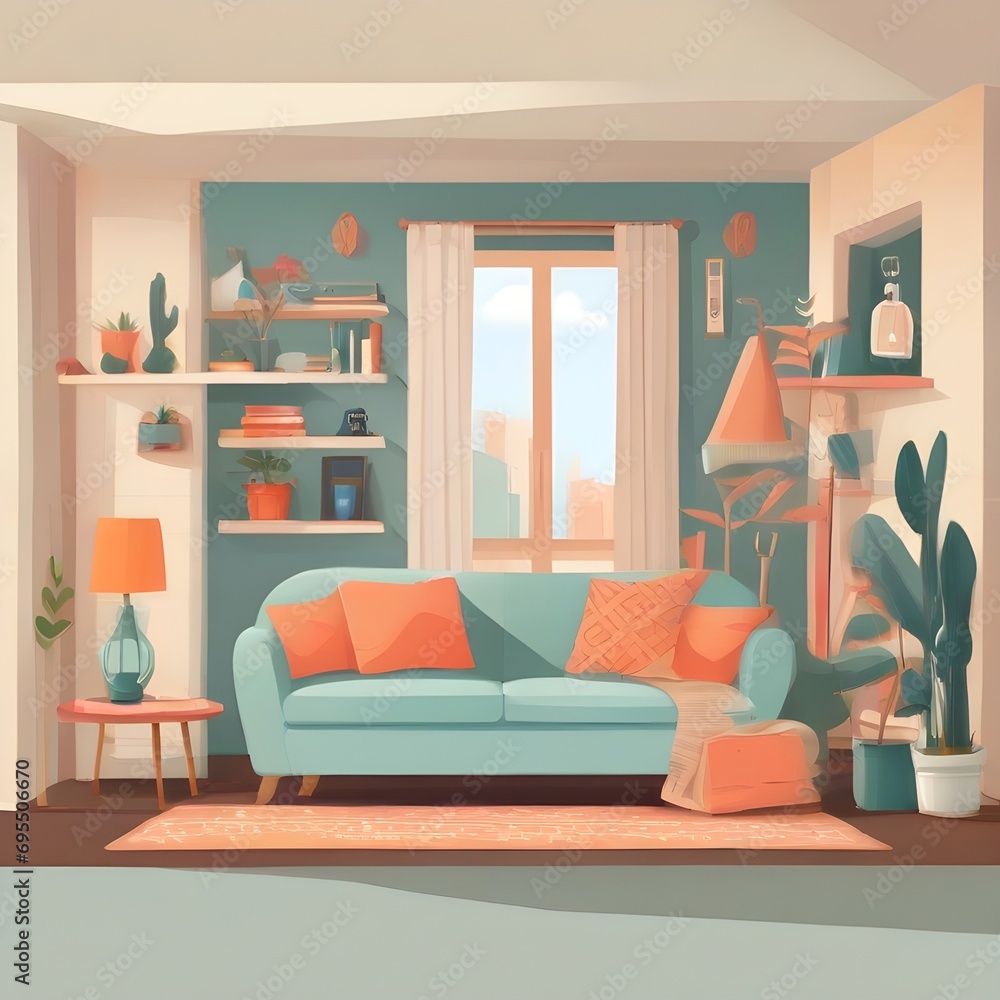 Fototapeta premium living room interior