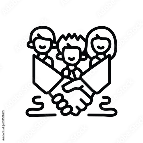 Teamwork and Collaboration Icon - Business Concept Outline