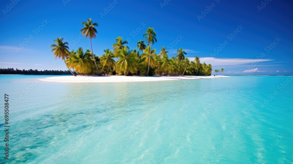 Tropical island and clear blue sea Tropical island and clear blue sea