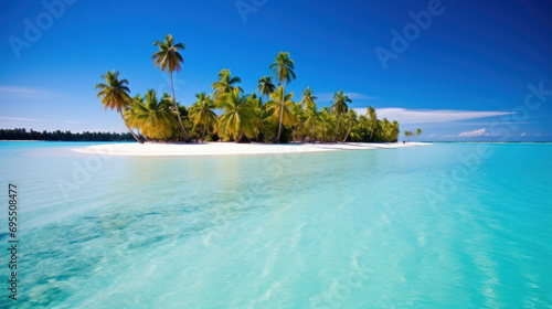 Tropical island and clear blue sea