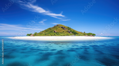 Tropical island and clear blue sea