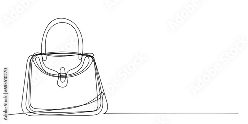 Doodle Line Bag Art Illustration. Silhouette Outline Bag Diplomat Case Symbol Contour Hand Drawn Curve Bag Line Decoration