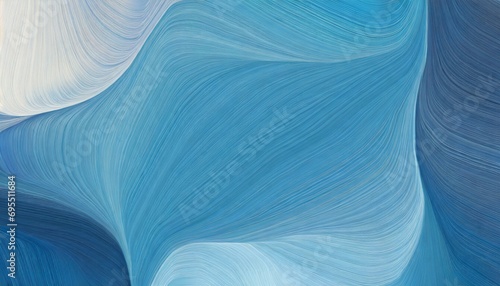 artistic horizontal header with steel blue sky blue and light blue colors dynamic curved lines with fluid flowing waves and curves © Lauren