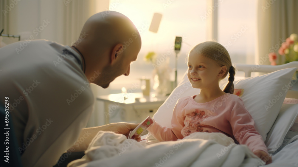 A child sending a handmade card to a parent with cancer. A child sending a handmade card to a parent with cancer.
