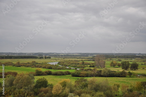 Obraz na płótnie Zakręt rzeczny, meander, Biebrza. w salonie