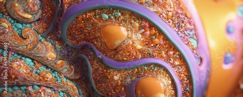 a close up of a colorful cake with chocolate and sprin
