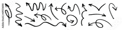 Doodle emphasis arrow icon. Design quirky twist zigzag line, spring coil, curve wave. Vector