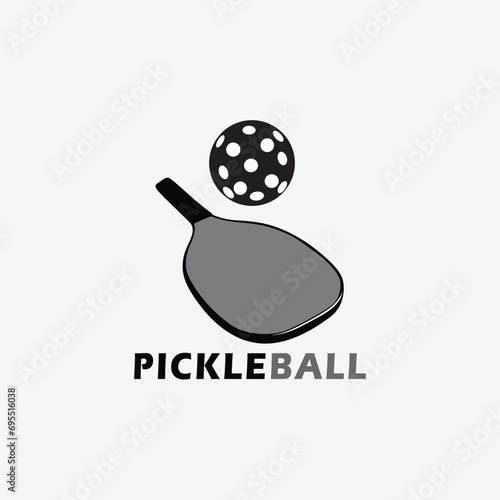 pickleball Icons and a pickleball club vector silhouette illustration