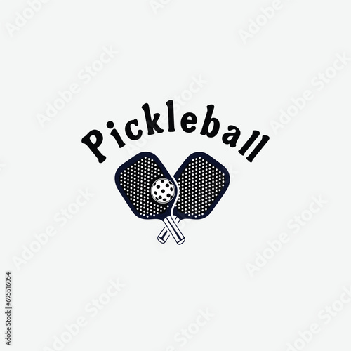 pickleball Icons and a pickleball club vector silhouette illustration