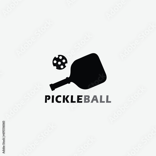 pickleball Icons and a pickleball club vector silhouette illustration