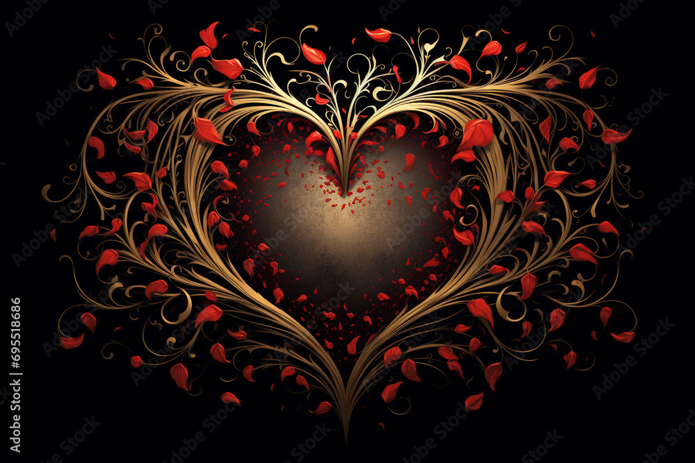 Heartfelt Book Cover: An elegant book cover design featuring an intricately designed heart symbol, perfect for romantic literature. Heart, Heartfelt Book Cover: An elegant book cover design featuring an intricately designed heart symbol, perfect for romantic literature. Heart,