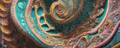 a colorful abstract painting with a spiral design