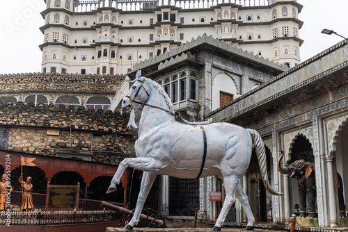 Obraz na plátně maharana pratap museum view at rainy day from flat angle