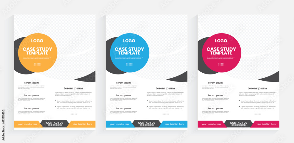 Case study a4 flyer design, Creative editable vector flier template, Advertising promotional flyer, business plan case study