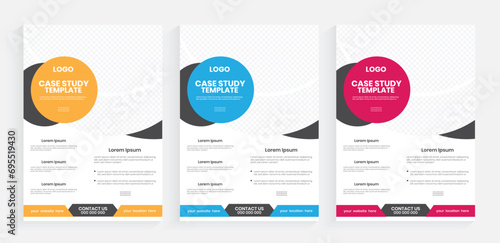 Case study a4 flyer design, Creative editable vector flier template, Advertising promotional flyer, business plan case study