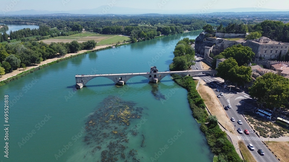 drone photo pont d'Avignon France Europe