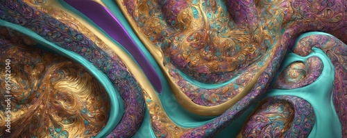 a computer generated fram of a golden and purple swirl