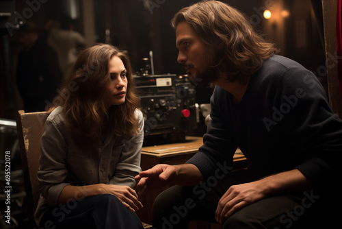 Film aficionados analyzing cinematic symbolism, with room for symbolism discussions