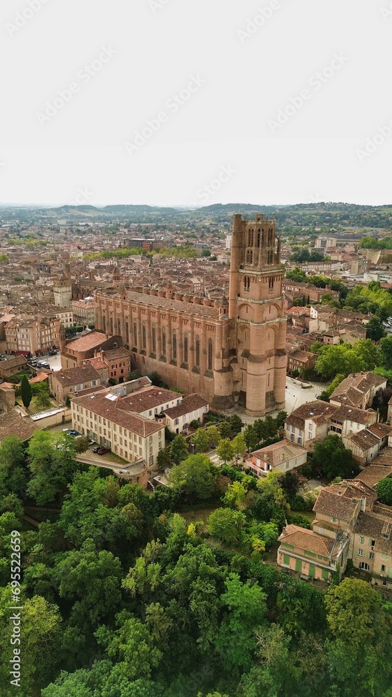 drone photo Cathédrale Sainte-Cécile Albi France Europe