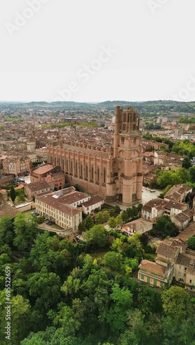 drone photo Cathédrale Sainte-Cécile Albi France Europe