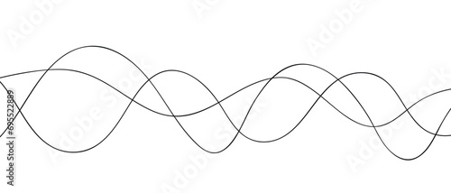 abstract seamless geometric black wave line art. photo