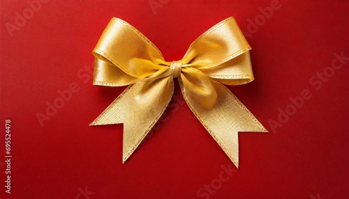 red background with golden bow on top