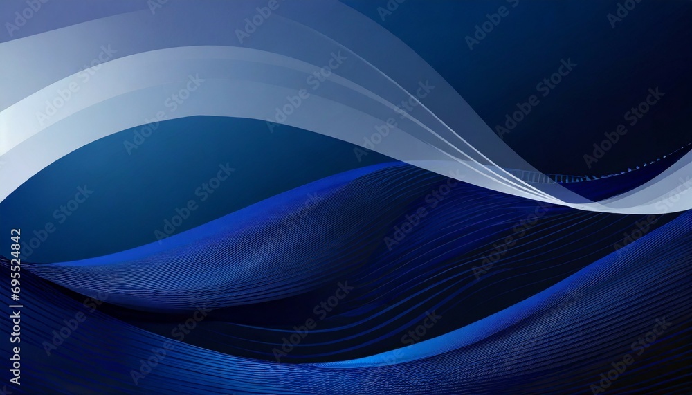 Naklejka premium abstract dark blue wavy wave background with lines design ai generate