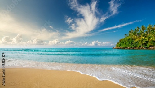 beautiful sandy beach and tropical sea