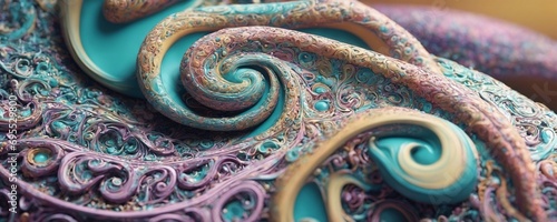 a close up of a blue and purple swirl