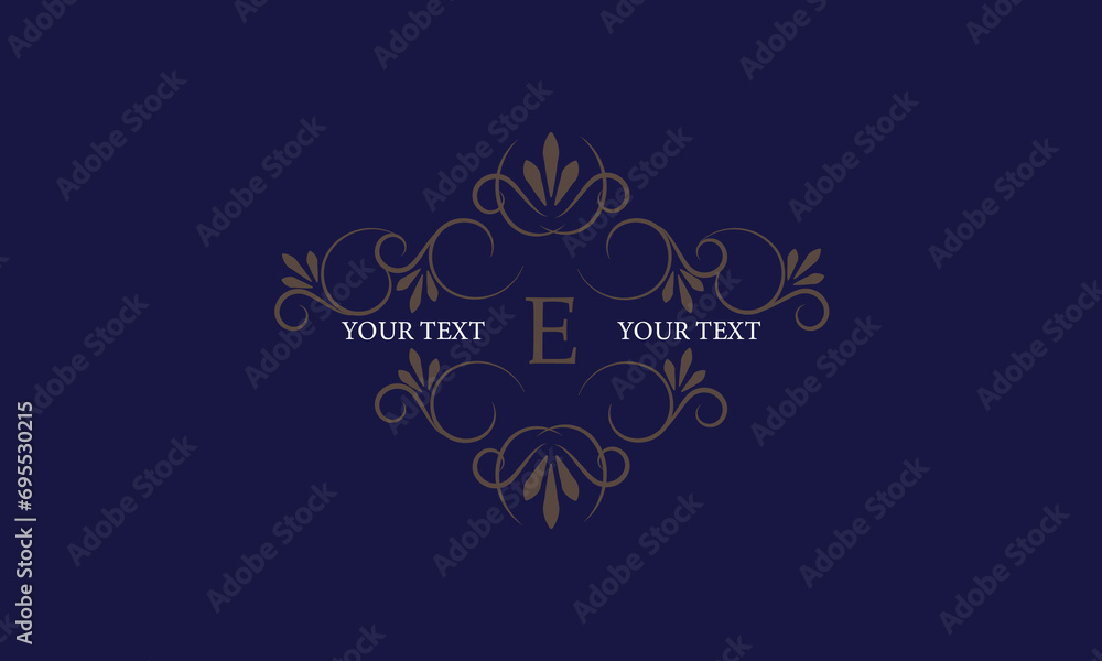 Elegant icon for boutique, restaurant, cafe, hotel, jewelry and fashion with the letter E in the center.