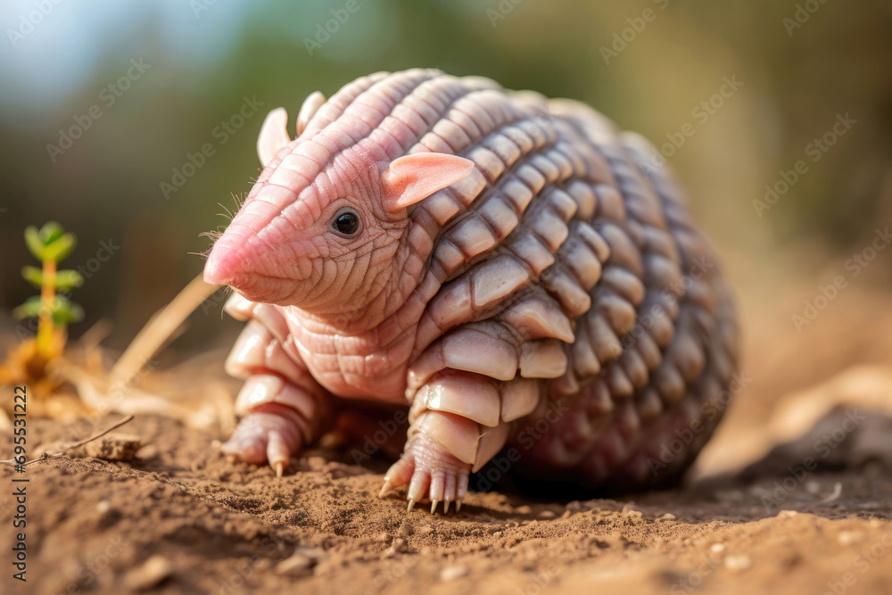 Pink Fairy Armadillo in the wild