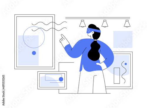 Museum virtual visit isolated cartoon vector illustrations.