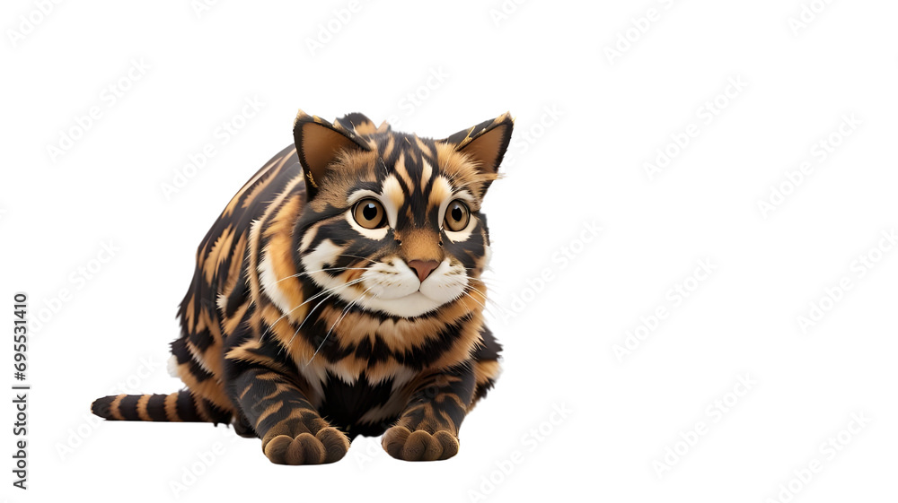 Cat isolated on white background, With Clipping Path. Full Depth of Field. Focus stacking. PNG. Generative AI