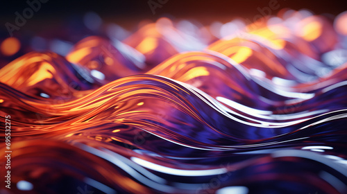 Holographic Abstract 3D Waves Background