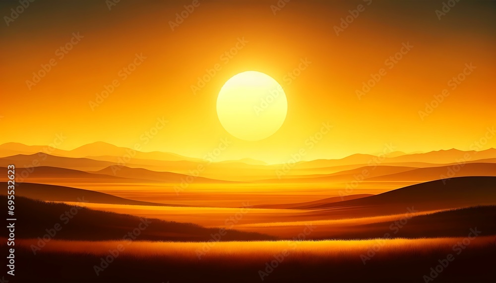 Gradient color background image with a serene savannah sunset theme
