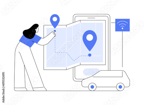 Ride-sharing apps isolated cartoon vector illustrations.