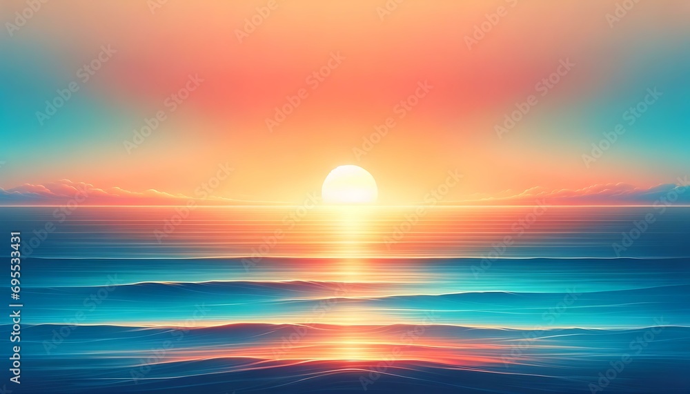 Gradient color background image with a serene ocean sunset theme