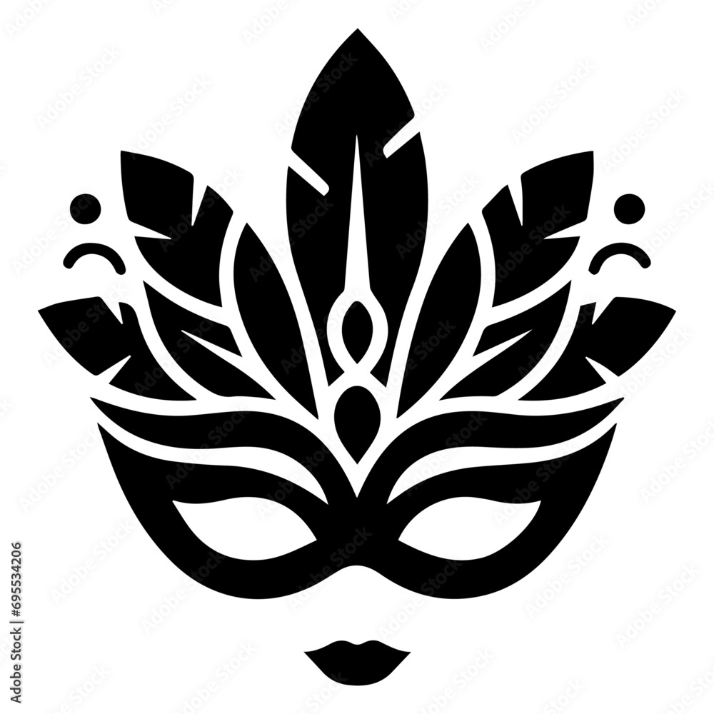 Beautiful Female Mask vector icon art illustration, mask icon vector art, modern and stylish mask