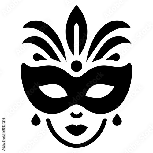 Beautiful Female Mask vector icon art illustration, mask icon vector art, modern and stylish mask