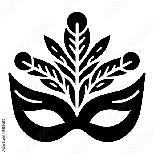 Beautiful Female Mask vector icon art illustration, mask icon vector art, modern and stylish mask